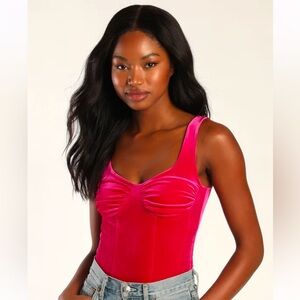 Lulu's Hot Pink Bodysuit